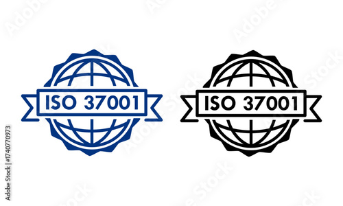 ISO 37001 certified logo template illustration