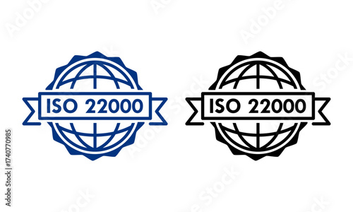 ISO 22000 certified logo template illustration