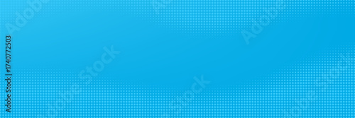 Halftone dots on blue background. Comic pop art style blank layout. Template design for comic book, presentation, sale or web banner. Vector illustration