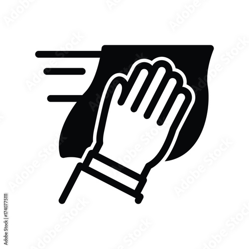 hand with cleaning wipe solid icon vector design good for web or mobile app