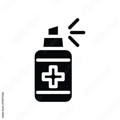 Sanitizing spray bottle solid icon vector design good for web or mobile app