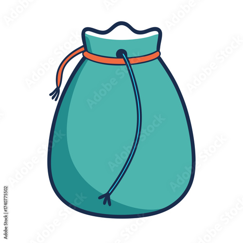 turquoise drawstring bag offers a novel way to carry small items