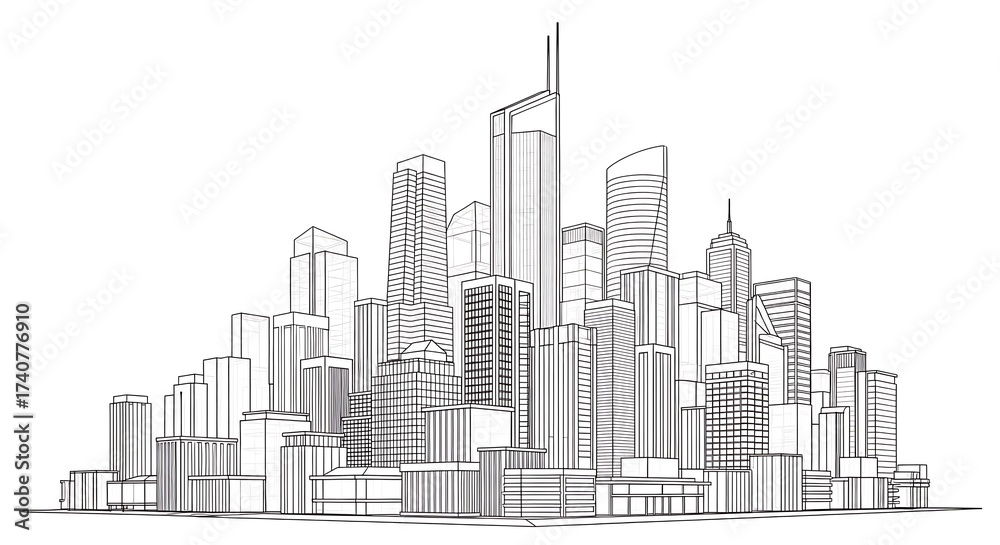 Fototapeta premium city silhouette vector