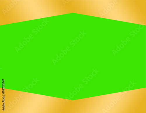 gold frame green screen vector design template