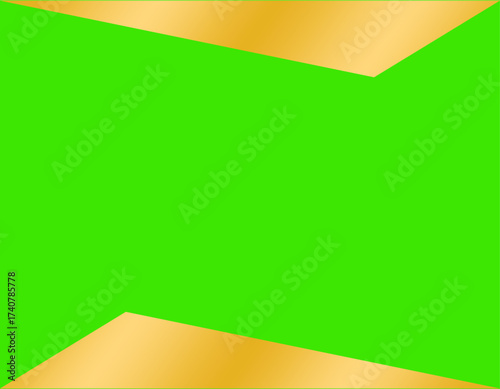 gold frame green screen vector design template