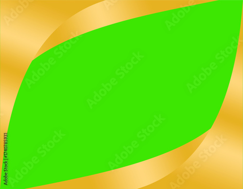 gold frame green screen vector design template