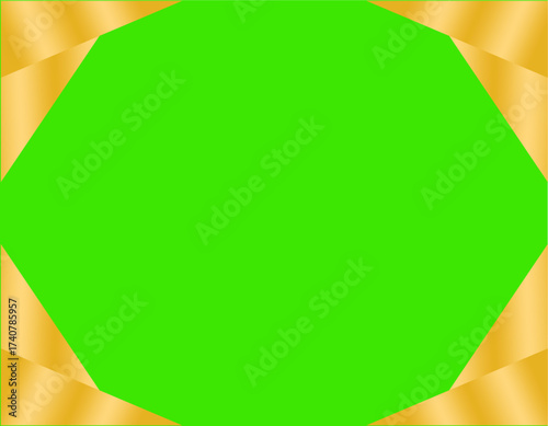 gold frame green screen vector design template