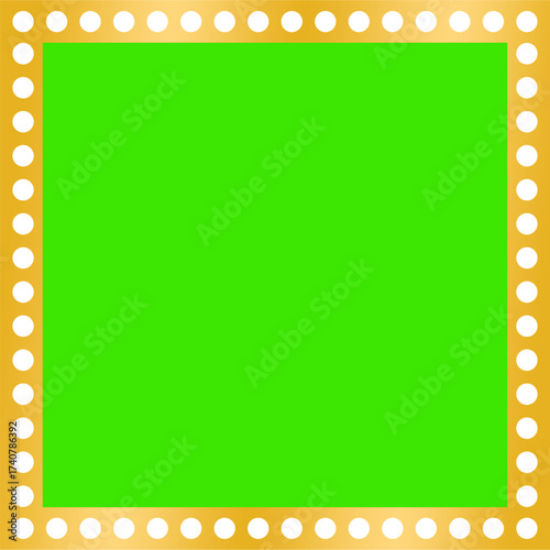 gold frame green screen vector design template