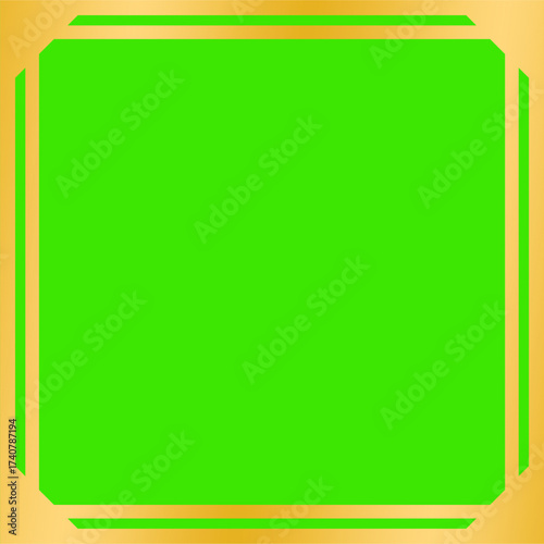 gold frame green screen vector design template