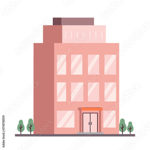 Modern building exterior with large windows and entrance  