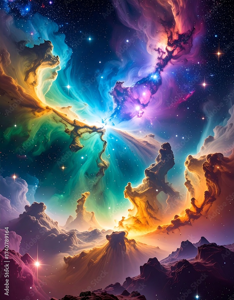 Obraz premium Colorful Space Nebula