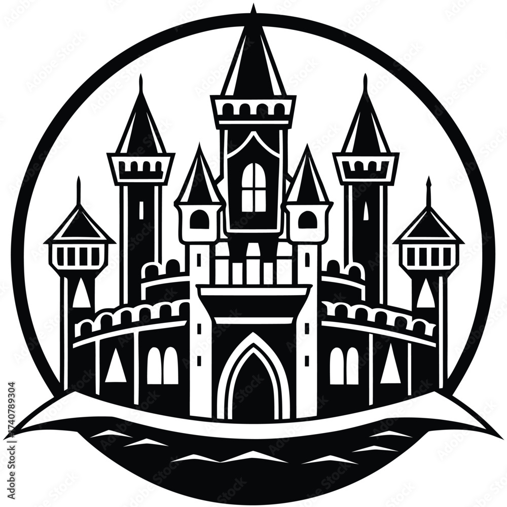 Fototapeta premium castle vector icon on white background