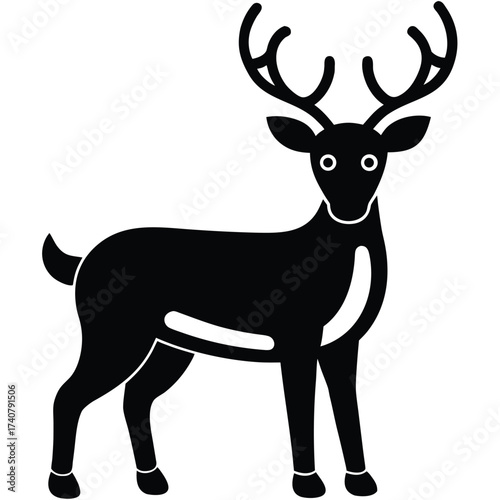 reindeer vector icon on white background