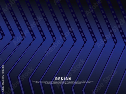 Premium background design with diagonal dark blue stripes pattern. Vector horizontal template for digital lux business banner, contemporary formal invitation, luxury voucher, prestigious gift certific