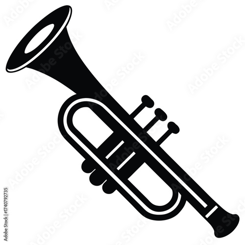 trumpet vector icon on white background