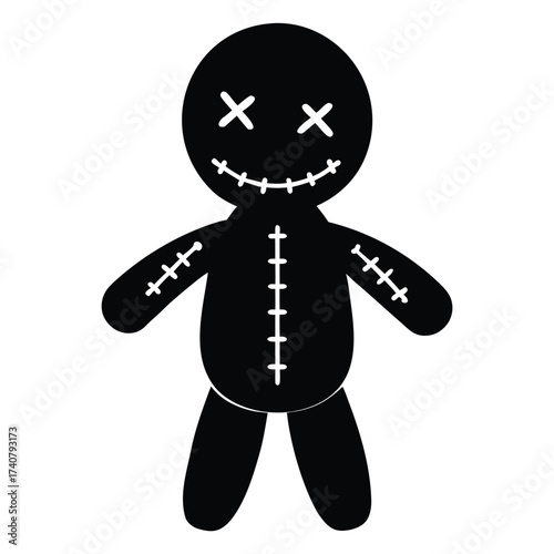 voodoo doll vector icon on white background