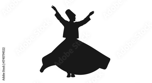 silhouette in graceful whirling dance