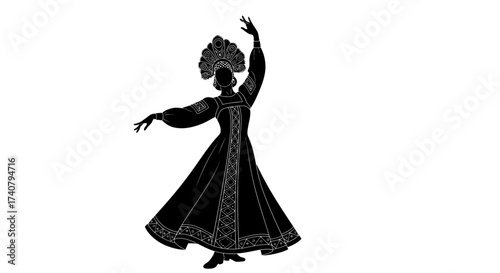 dancer in traditional costume performing graceful ballet moves