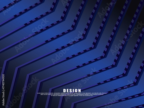 Premium background design with diagonal dark blue stripes pattern. Vector horizontal template for digital lux business banner, contemporary formal invitation, luxury voucher, prestigious gift certific