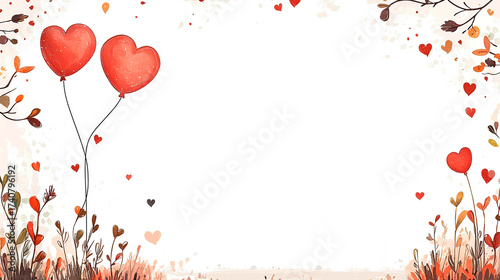 Dibujo de marco para el dia de los enamorados con espacio para texto