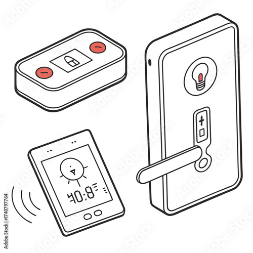 Smart home security system with remote control and smartphone app