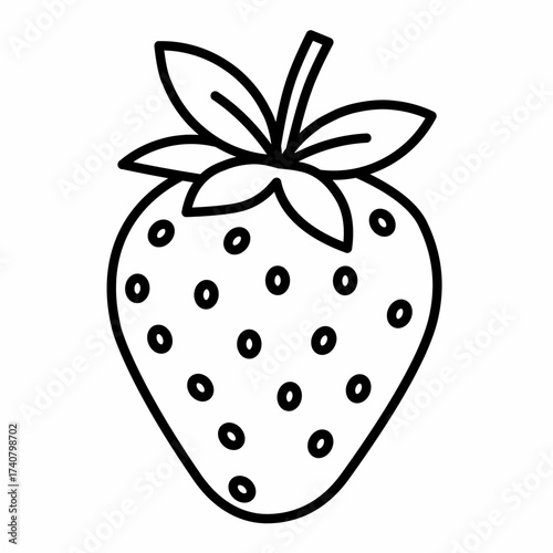 Strawberry icon, vector illustration of fresh red fruit