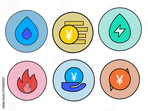 Essential Household Utilities and Money Icons