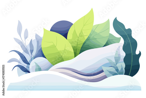 Elegant botanical backdrop with vibrant leaves and calming hues for modern design projects and soothing visual content