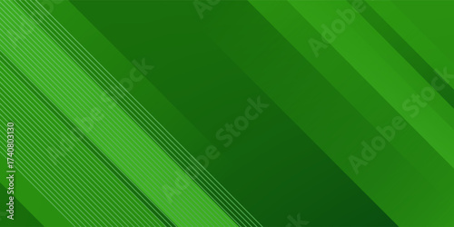 Abstract green sporty background template vector with shiny lines and lights. Green background with strong pattern design.Eps10 vector