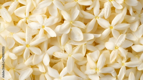 Abundance of delicate white jasmine flowers creating a textured floral background