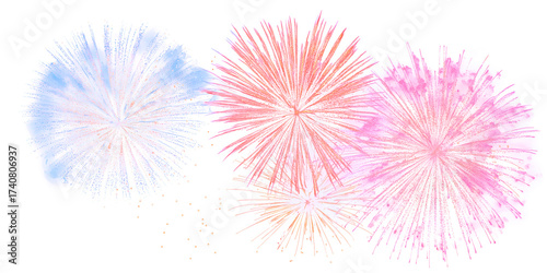 Festive Fireworks Display: A vibrant display of colorful fireworks illuminates the night sky. Capturing the festive spirit, the bursts of color light up the darkness. 