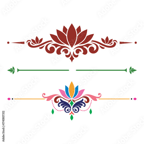 Vibrant and Mono-Color Horizontal Divider Elements