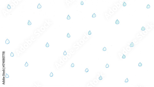 雨t192-0,Hand drawn blue water drop pattern on white background