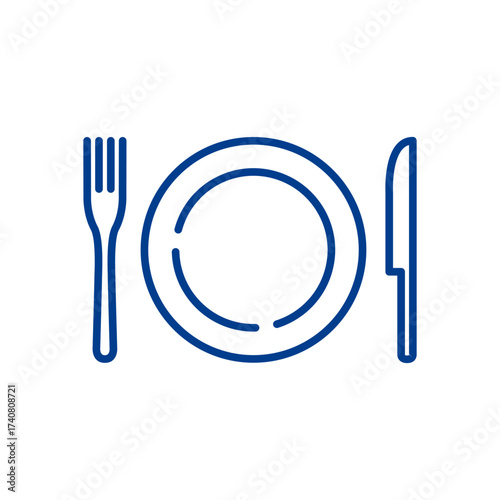 Tableware line icon. Dinner, utensil, table setting. Restaurant concept. Vector illustration.