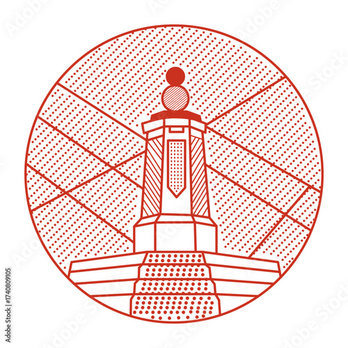 A line style illustration showing quito