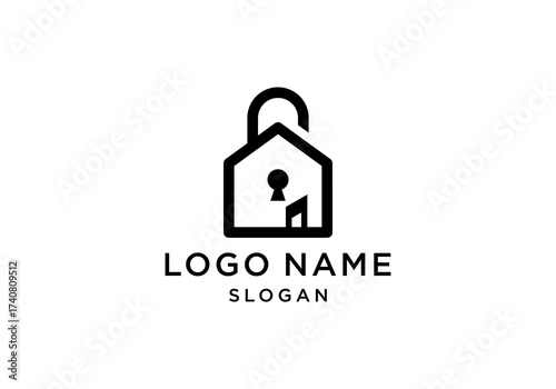 Real estate and building vector logos, architecture	 and lock