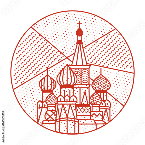 An outline style illustration depicting saint basil