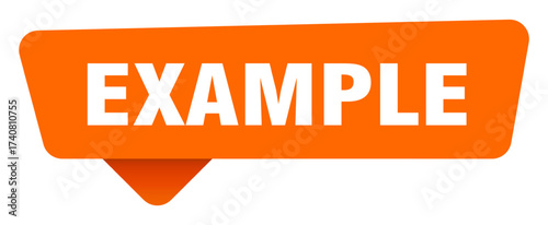 example sticker. example orange sign isolated on transpatent background