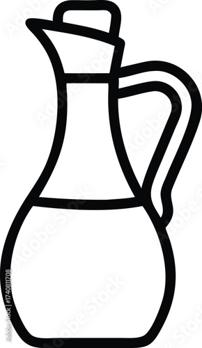 olive oil jug outline icon vector illustration