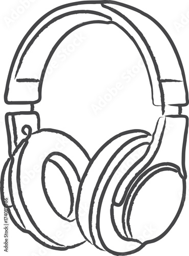 Over ear headphones with padded earcups and headband