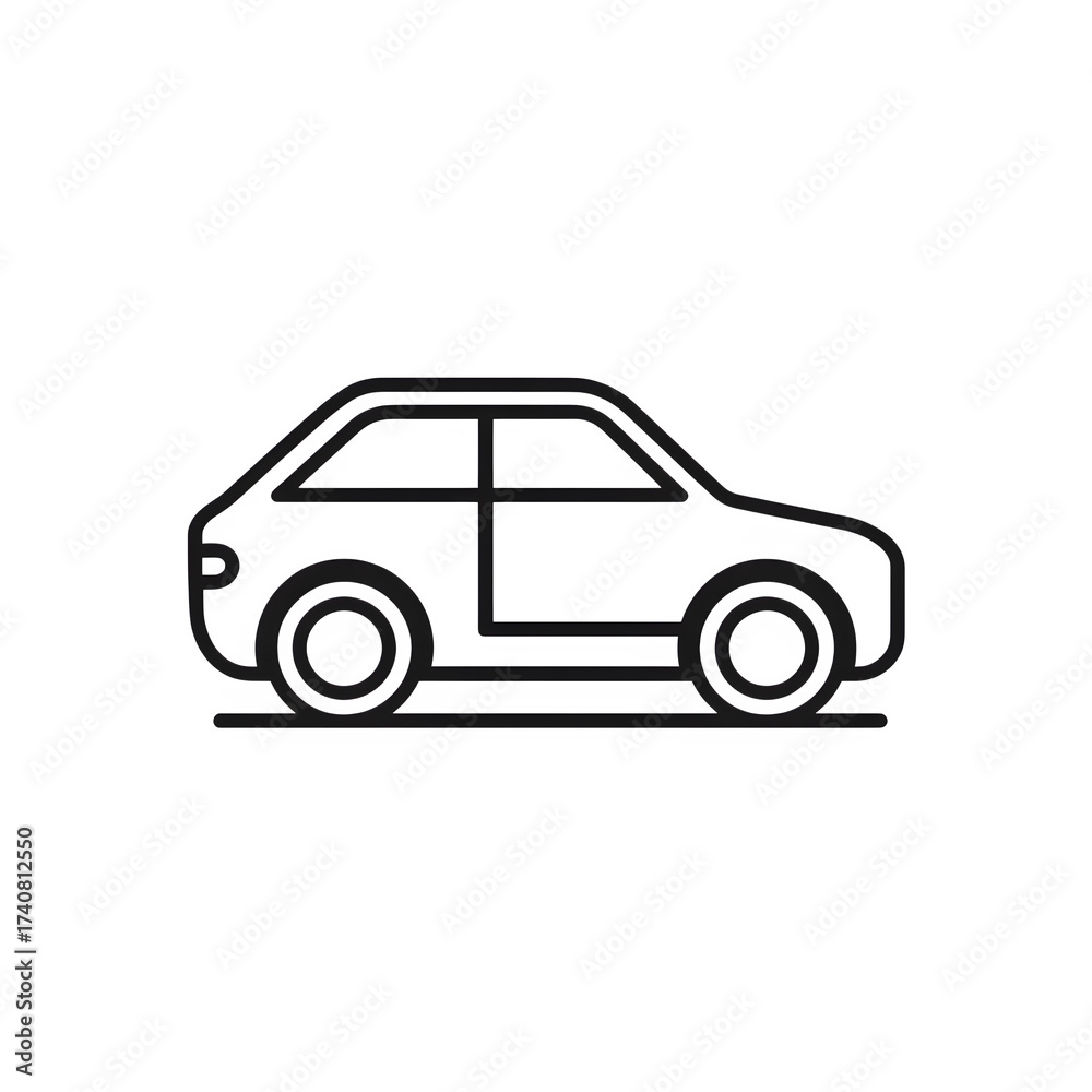 Fototapeta premium Car Line Icon isolated on transparent background