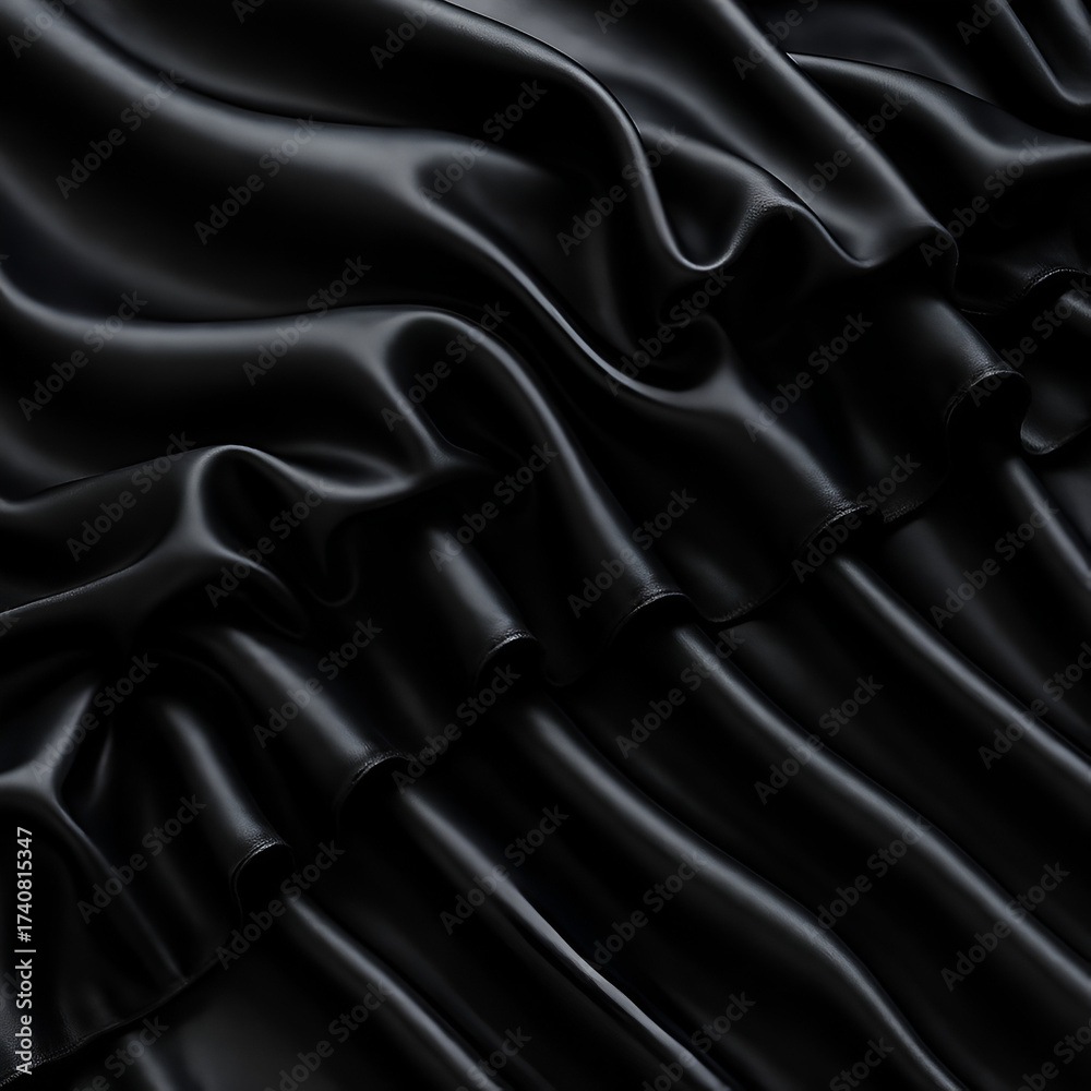 Fototapeta premium Black Ruffled Satin