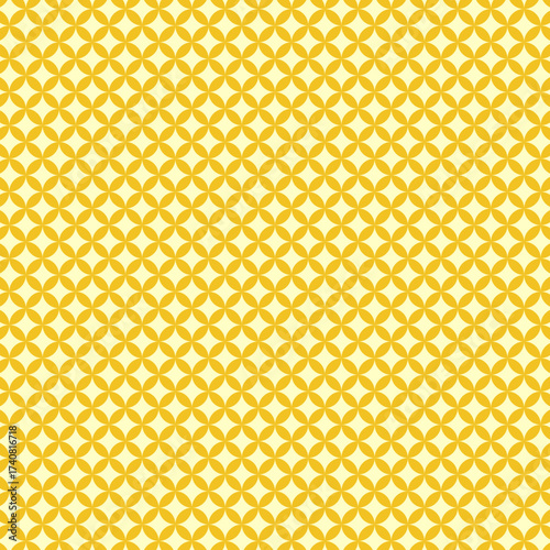 和柄の七宝柄で黄系色