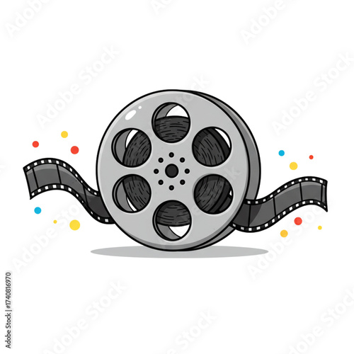 Cartoon Film Reel and Strip