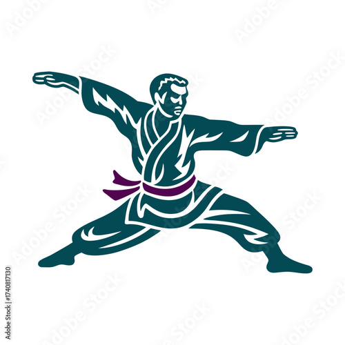 Pencak Silat: Indonesian Martial Arts Stance Pencak Silat Indonesia Martial artist in a low sweeping stance