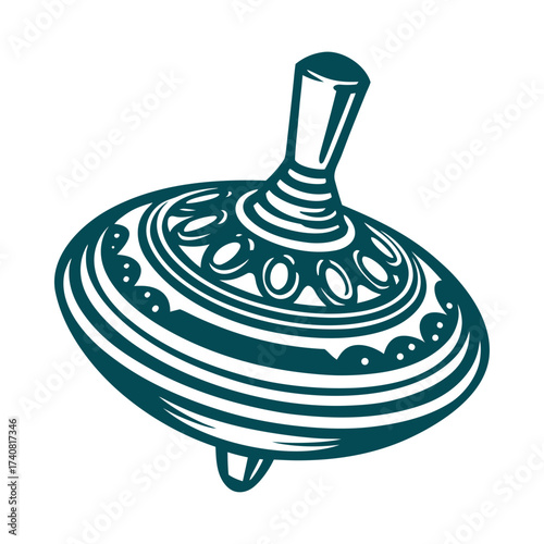Gasing Spinning Top Teal Vector Illustration Gasing Spinning Top Indonesia Giant metal top mid spin with weighted center