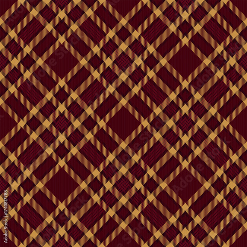 Design checkered  for prints.Seamless burgundy,gold check pattern. Repeating patern plaid.  Repeated tartan fabric. Vector scottish fabriс. Ekose texture. Madras flannel. Checker line. Stripe gingham