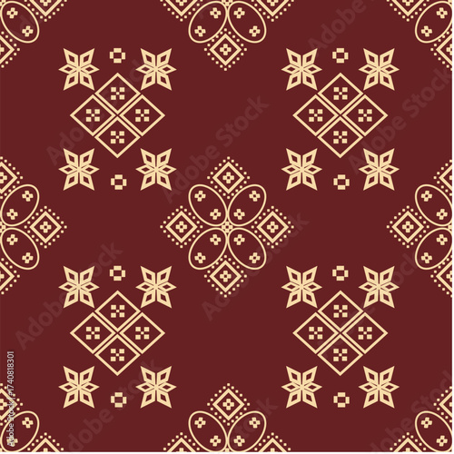 Seamless pattern with plant and flower theme