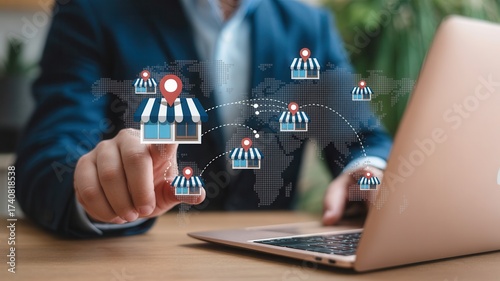 Expand your business with global franchise opportunities using laptop