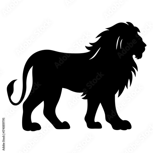 A Majestic Lion Silhouette Displaying Power and Grace in a Stunning Image